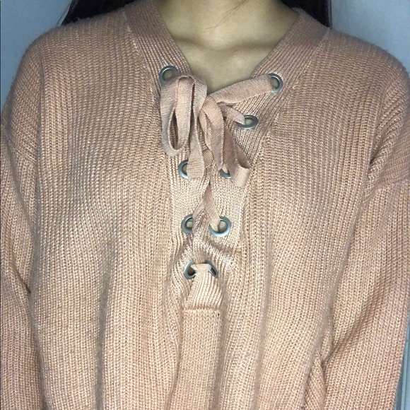 H&M Knit Ribbon-Tie Sweatshirt - Picture 2 of 7